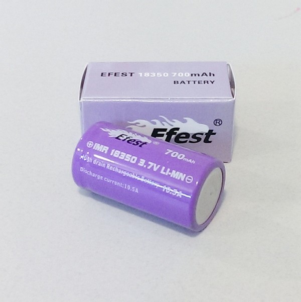 IMR 18350 700mah Efest Battery - 10.5 Amp High Drain -Flat Top
