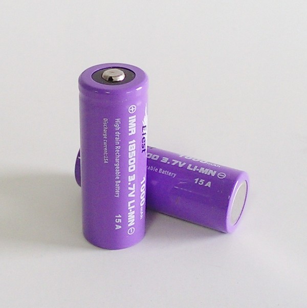 IMR 18500 1000mah Efest Battery - 15 Amp High Drain -Nipple Top