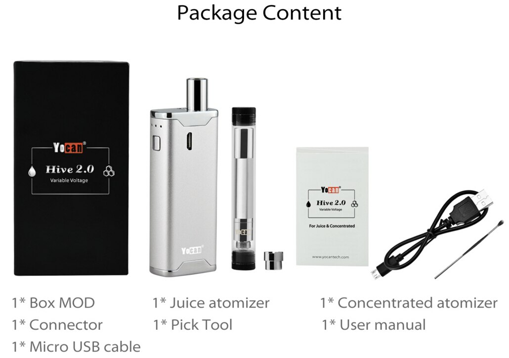 Yocan Hive 2.0 650mah Wax All In One Vaporizer Kit