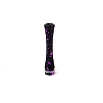 Long Slender Spattered Alum. 510 Drip Tip - Purple / Black
