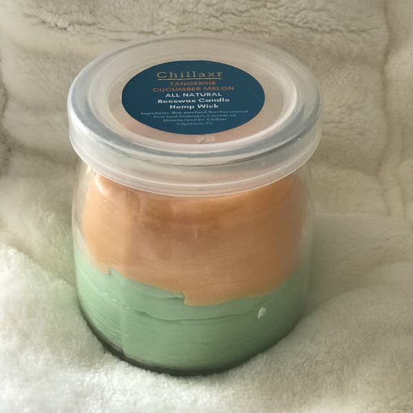 All Natural Beeswax Candle - 6oz Tangerine Cucumber Melon